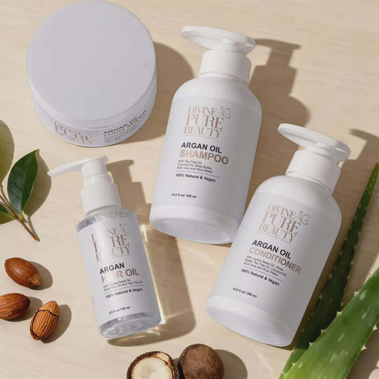 Divine Pure Beauty Argan Oil Shampoo and Hair care bundle