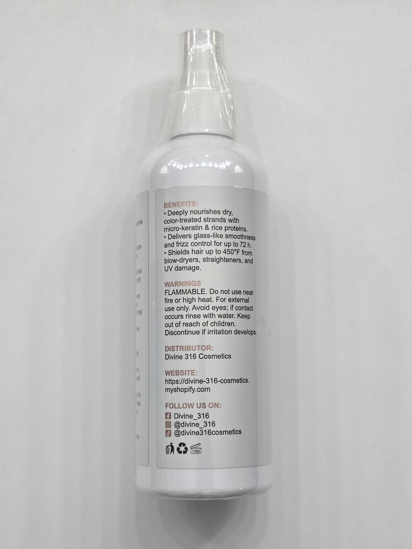 Divine Pure Beauty Heat Defense Hair Spray