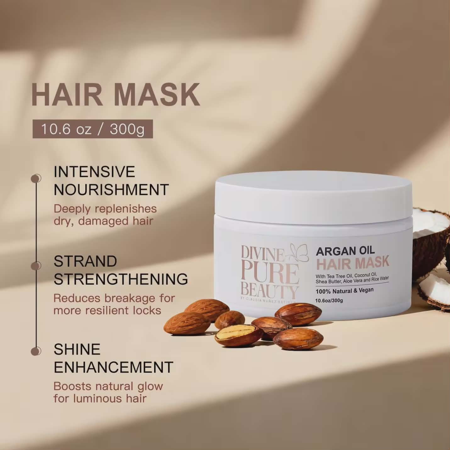Divine Pure Beauty Argan Oil Shampoo and Hair care bundle