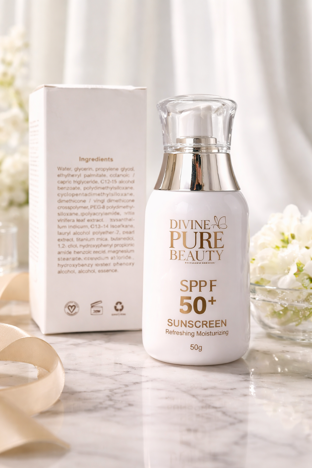Divine Pure Beauty SPF 50 Moisturizing Sunscreen