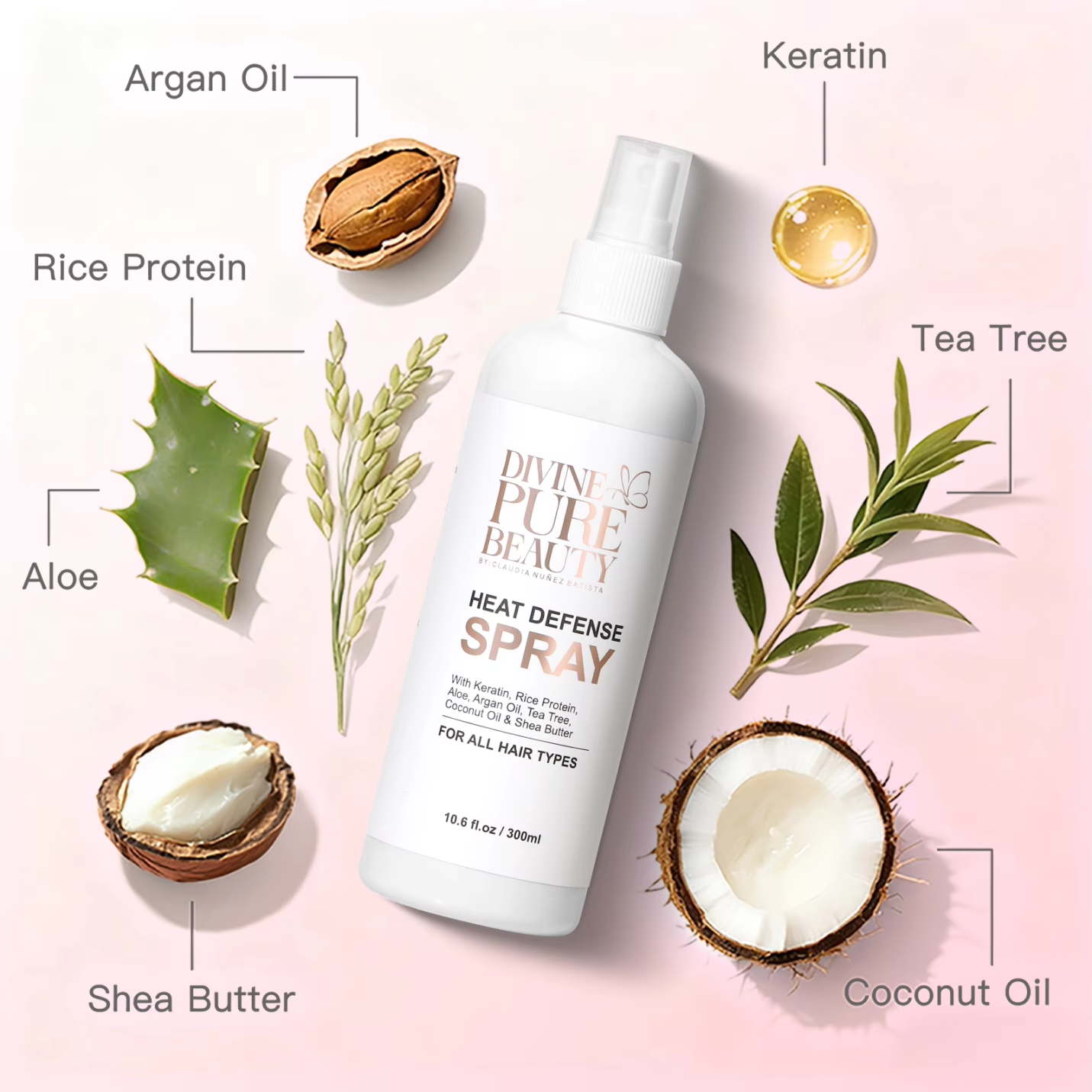 Divine Pure Beauty Heat Defense Hair Spray