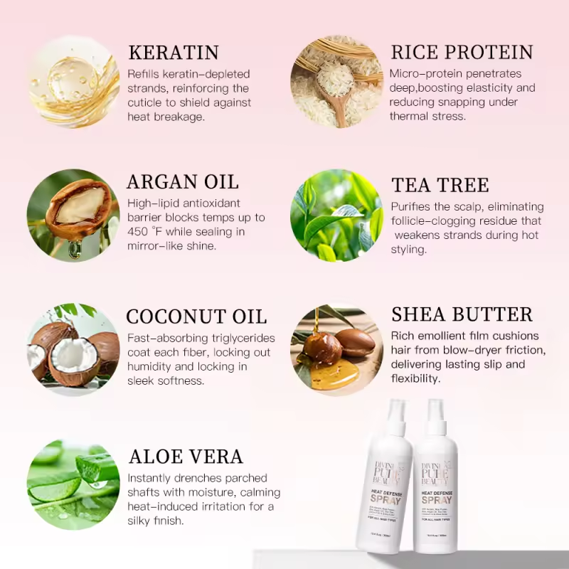Divine Pure Beauty Heat Defense Hair Spray