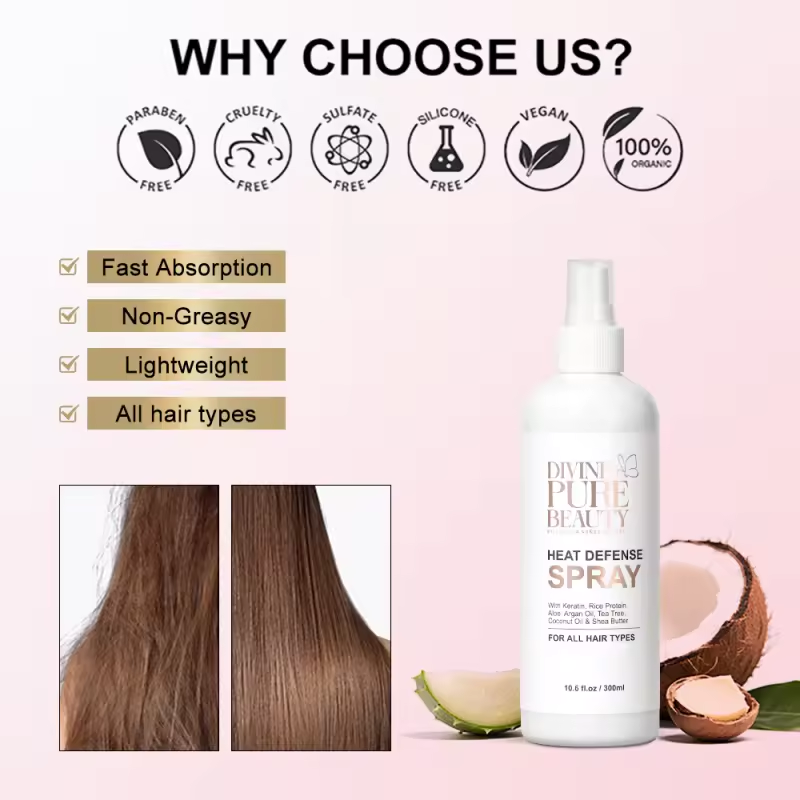 Divine Pure Beauty Heat Defense Hair Spray